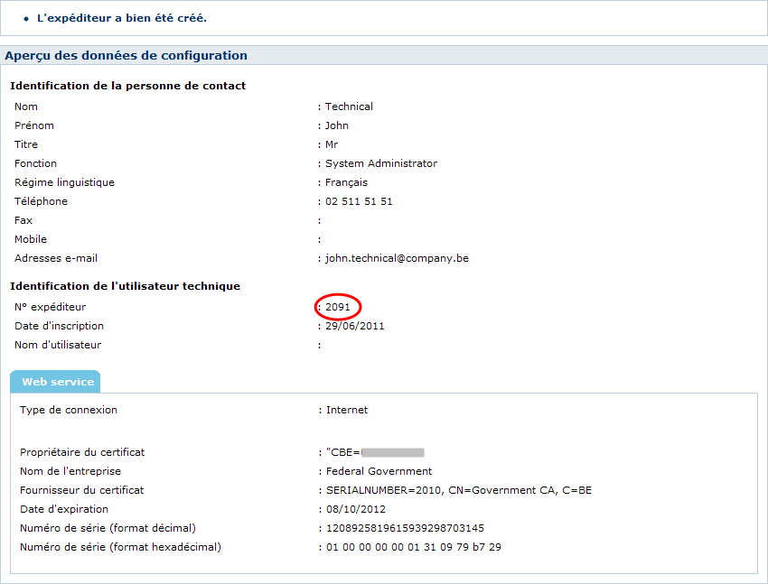 Aperçu des données de configuration