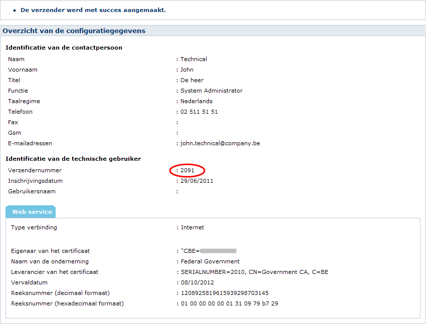 Overzicht van de configuratiegegevens